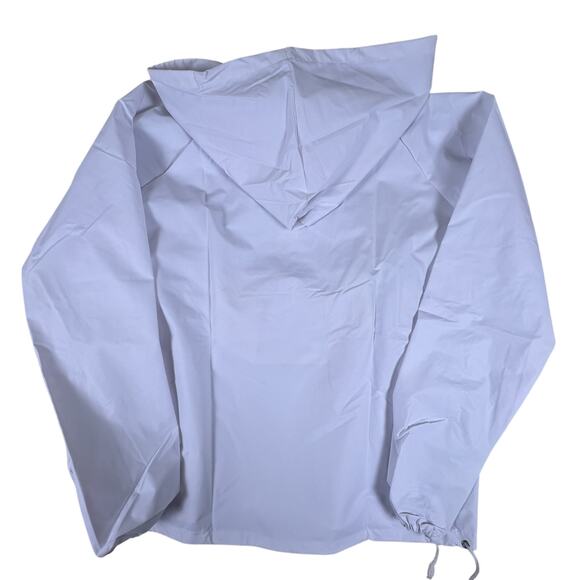 Vintage 80s Shell Aeroshell Jacket S | White PVC Hooded Packable Rain Jacket NOS - Picture 4 of 8